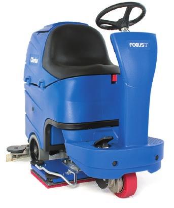 Large tank capacity, longer run times Superior solution conservation and pickup Onboard battery charger Optional, onboard chemical mixing system Scrub width: 26 in, 28 in, and 34 in disc; 28 in