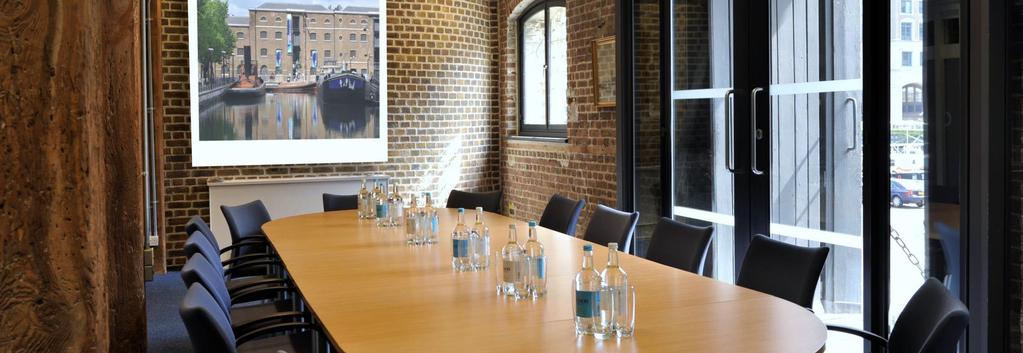 THE BOARDROOM Located on the first floor with views out to the towering Canary Wharf skyline, this room is ideal for smaller meetings or dinners for up to 16 people.