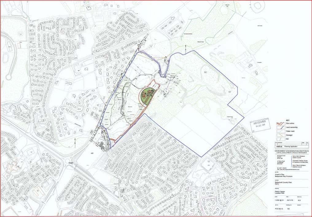 2. Site and Surrounding Area The application site is currently part of the 54 hectare Ballyarnett country park. This is located on the Northerly outskirts of the City off the Ballyarnett Road.