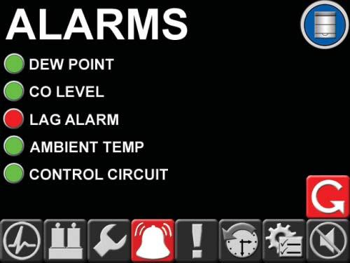 Note that only unit icons are shown if the unit is physically installed and not an expansion unit. D.2.9 5.7 Alarms Screen Unit Maintenance Screen Figure D.