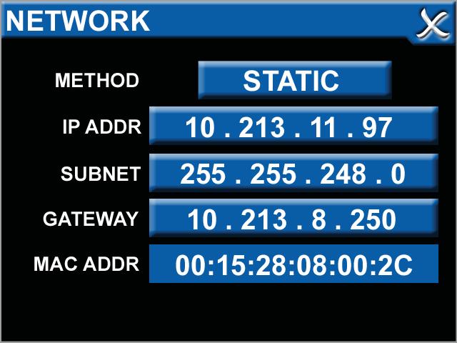 Appendix D: TotalAlert Embedded Control System D.7.3 Set Up: Network Configuration Note: To learn the IP address of the air system, go to the 5.