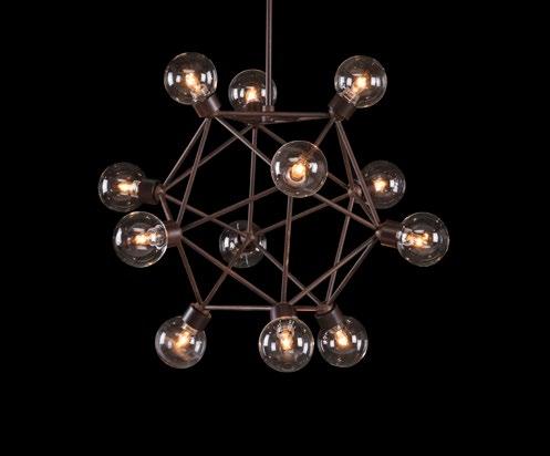 P.1 of 2 CELESTIAL PENDANT Description Raw lightweight industrial design meets delicate outer bulbs in glass.