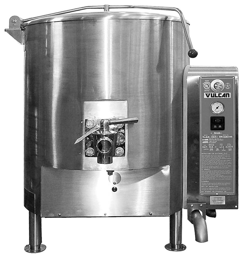 INSTALLATION & OPERATION MANUAL GS, GL & GT SERIES FULLY STEAM JACKETED GAS KETTLES MODEL GS25E GS30E GL40E GS60E GL80E GT100E GT5E GT150E ML-52633 ML-52634 ML-52635 ML-52660