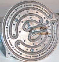 Casting alloys used are aluminum, brass, and