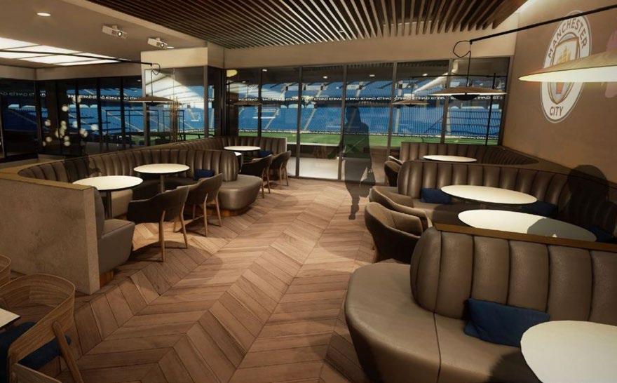 the VIP lounge of Manchester City Football