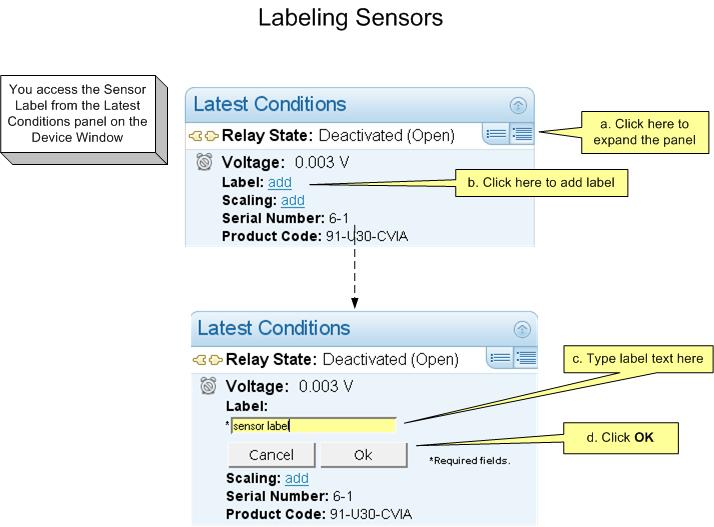 Labeling Sensors You should label your sensors
