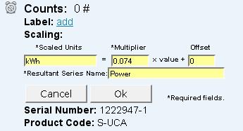 Enter the result in the Multiplier field in the Scaling Configuration pane. Enter 0 for the Offset.