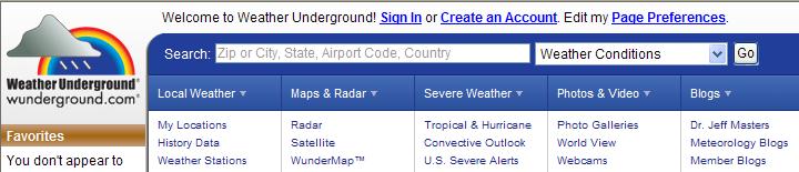 2. To register your weather station, click Weather Stations at the top left