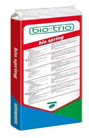 Bio Spring Product description Bio Spring is a low-odour, dust-free organic mineral compound fertiliser with magnesium NPK 18-3-3+(2)+10% zeolite.