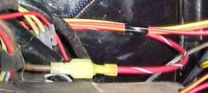 Connect power wire (brown / from the original harness) to Red / White stripe from the new harness supplied.
