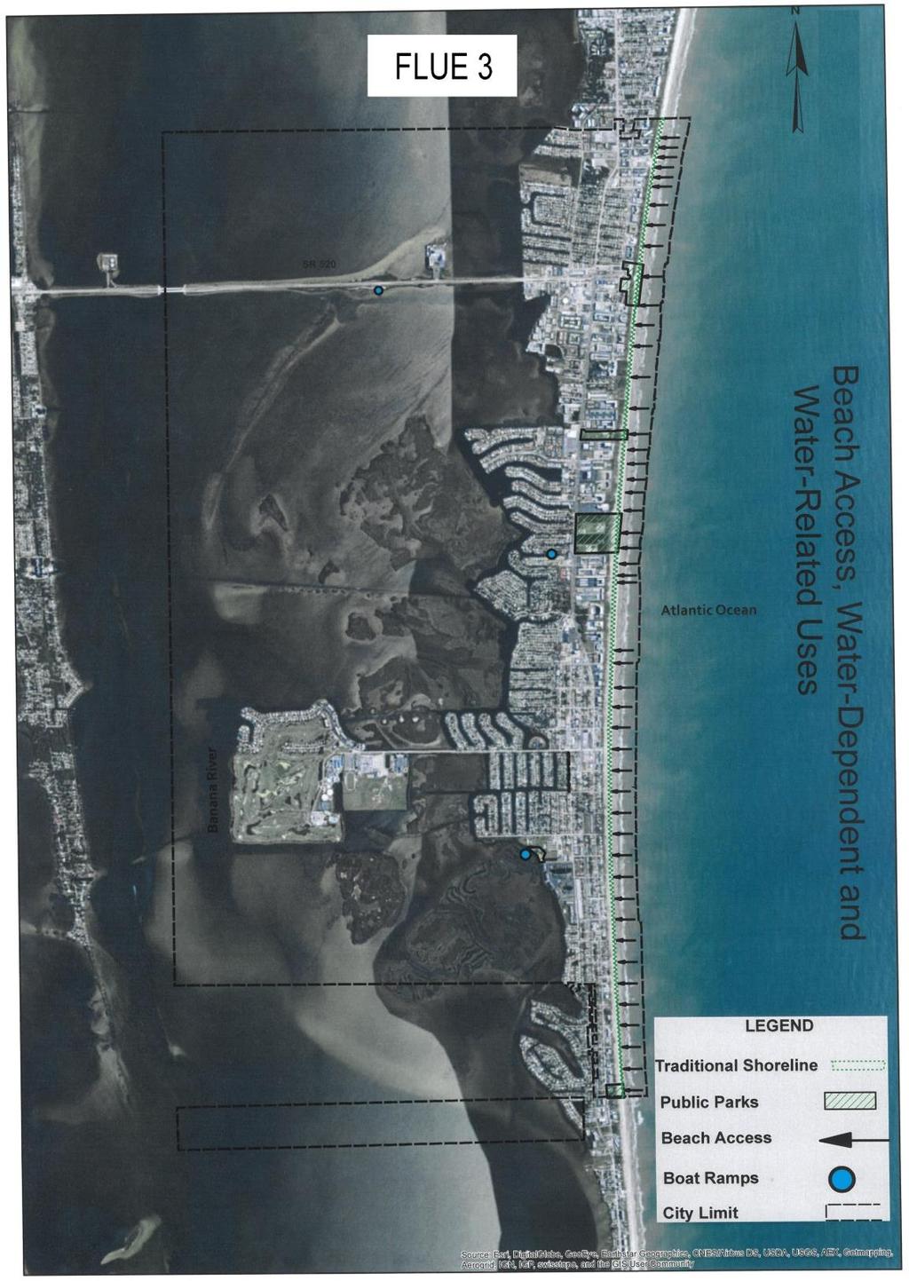 FLUE Map 38 Beach Access, Shores Map and Estuarine System