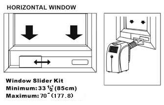 WINDOW KIT INSTALLATION The window kit is designed to fit into most standard vertical and horizontal windows.