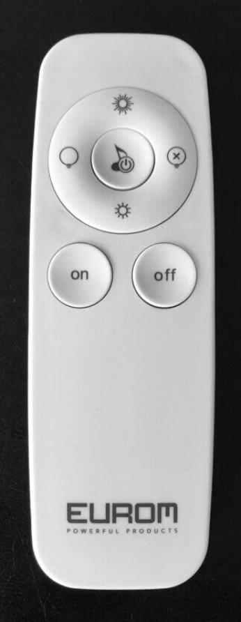 the on/off switch (5) on the side of the unit; The blue light on the reception point will light up. The heater is now in standby mode. the ON button of the remote control.