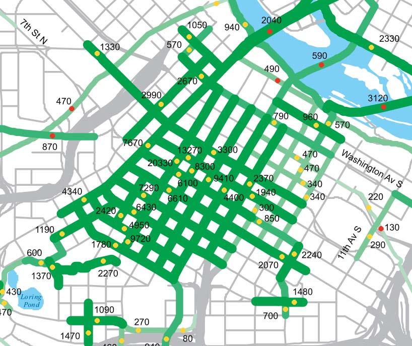 Kraus-Anderson Block Redevelopment Travel Demand Management Plan 2/22/2016 Figure 2-5: Pedestrian Estimated Daily Traffic (EDT) PROJECT