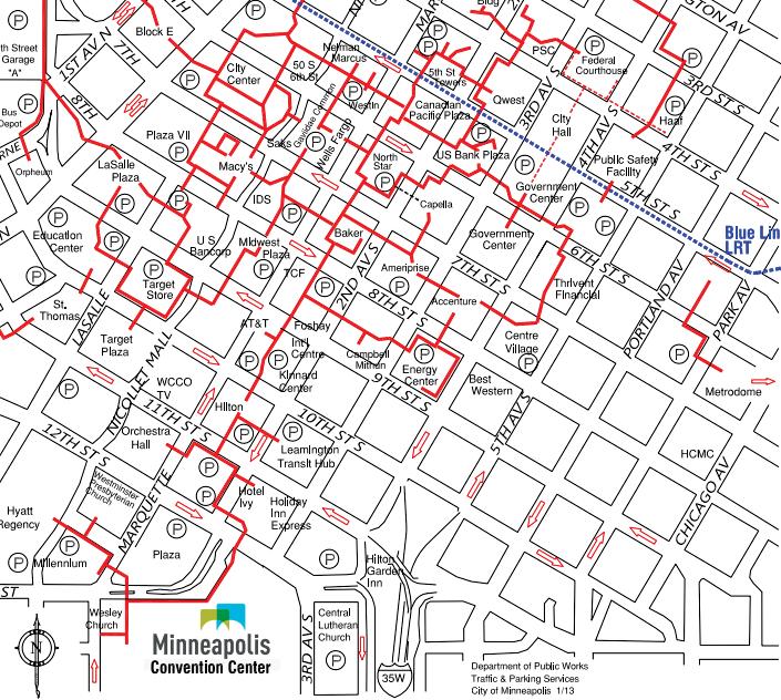 Kraus-Anderson Block Redevelopment Travel Demand Management Plan 2/22/2016 Figure 2-6: Downtown Minneapolis Skyway Map
