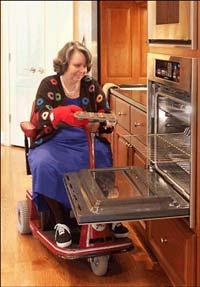 Accessible Kitchens A lazy-susan or pull-out shelving provide easier access to items. Counter tops may need to be lowered or adjustable.