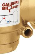 Characteristic components Valve body Spring Thermostatic sensor Bypass from boiler Temp gage pocket wells (4) Shutter Construction details The brass body prevents the formation of ferrous residues in