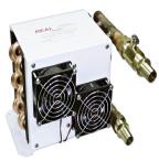 . The 12 or 24 volt fans push air through the heating core and provides a comfortable flow of warmed air at the outlets.