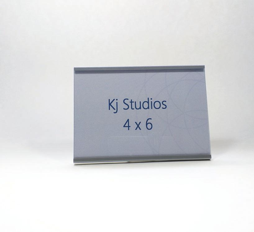 Nameplate KJ-1401 This versatile 4 h x 6 w frame displays work station identification or photos.