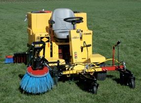 Kromer says this is the only fully hydraulic machine available that offers complete athletic field maintenance using a one machine-one operator concept.