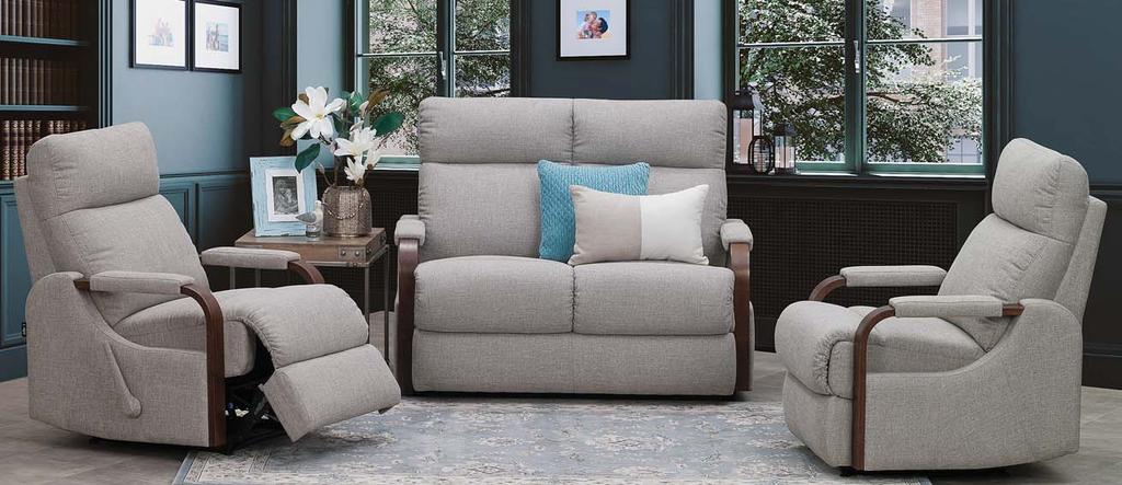 $2399 3 Piece Suite Domani Recline Suite (2+R+R in fabric) One of the newer styles in the Zoletti range the