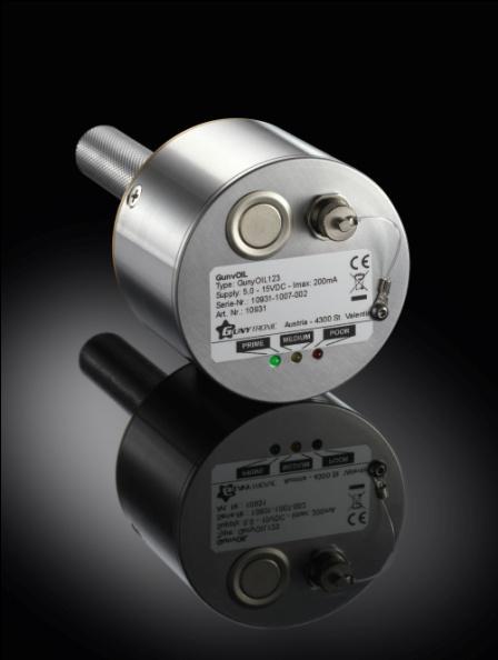 OIL CONDITION MONITORING SENSOR Developed to improve and monitor the maintenance and drain intervals of oils in industrial applications - self-sufficient with measurement of 6 units!
