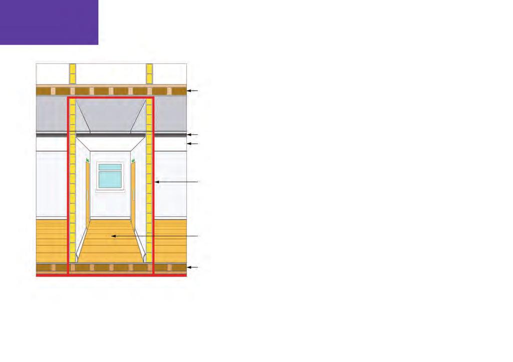 11 Fire-resisting floor constrction to protect rote above Efficient smoke seal False ceiling Fire-resisting partition constrcted p to nderside of floor overhead Protected rote Fire-resisting floor