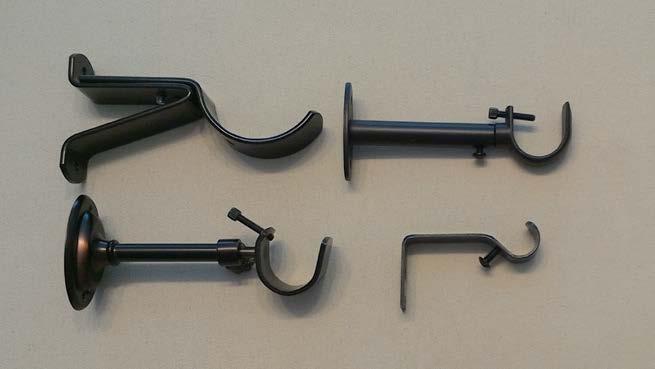 Brackets Brackets, like rods and finials, come in a wide choice of materials and styles to match the rods.