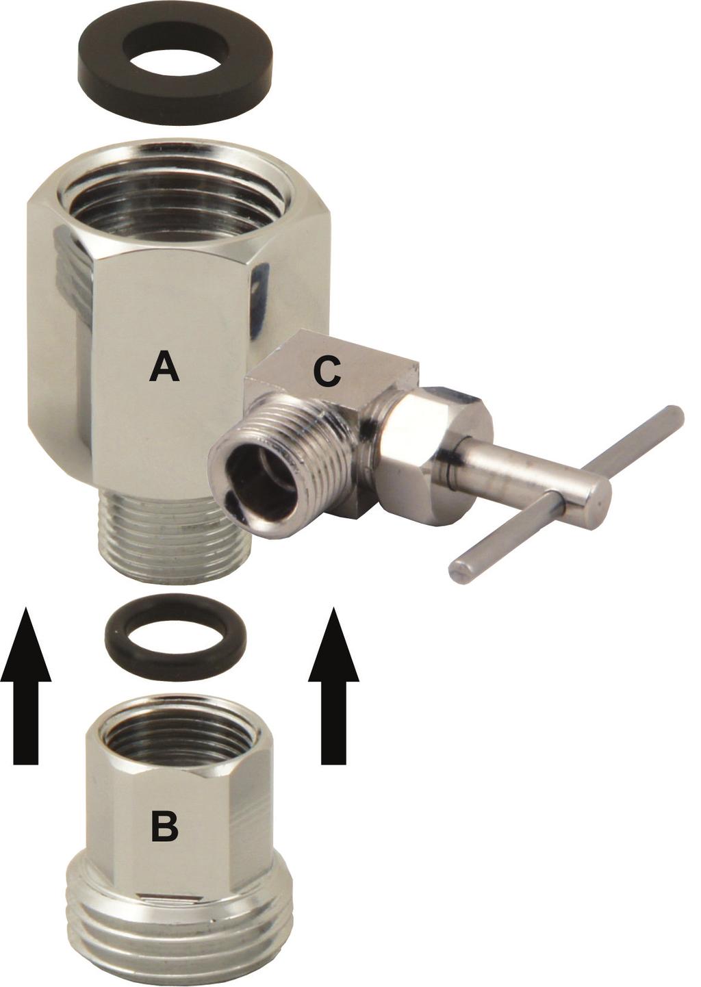 adapter (A). Fig. 5B - If your pipe has a 1/2 Connection.