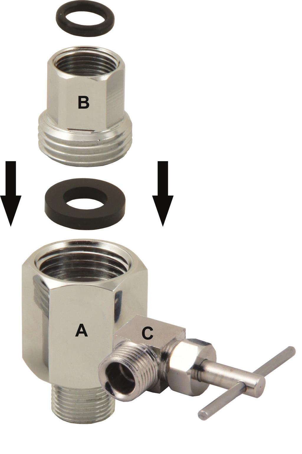 a 1/2 Male and Female water supply adapter. Fig. 5C - If your pipe has a 3/8 Connection.