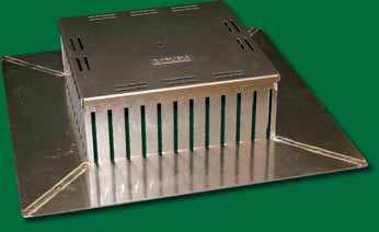 Features & Benefits Allows maximum drainage Available in 4" and 8" heights Will not rust or corrode Extremely Durable Installation Carlisle Aluminum Roof Garden Drain Box shall be installed