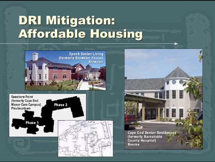 Another type of affordable housing that has been or will be provided through DRIs are units in assisted living and nursing care facilities.