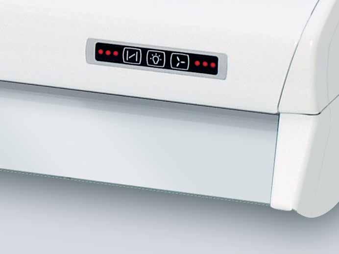 Control from a Premium cooker hood Selectable functions The control panel of the cooker hood has three pushbuttons.