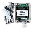 The Onset U9-001 state data logger monitors state changes using an internal magnetic read switch that determines contact closures. It records the date and time of the state change.