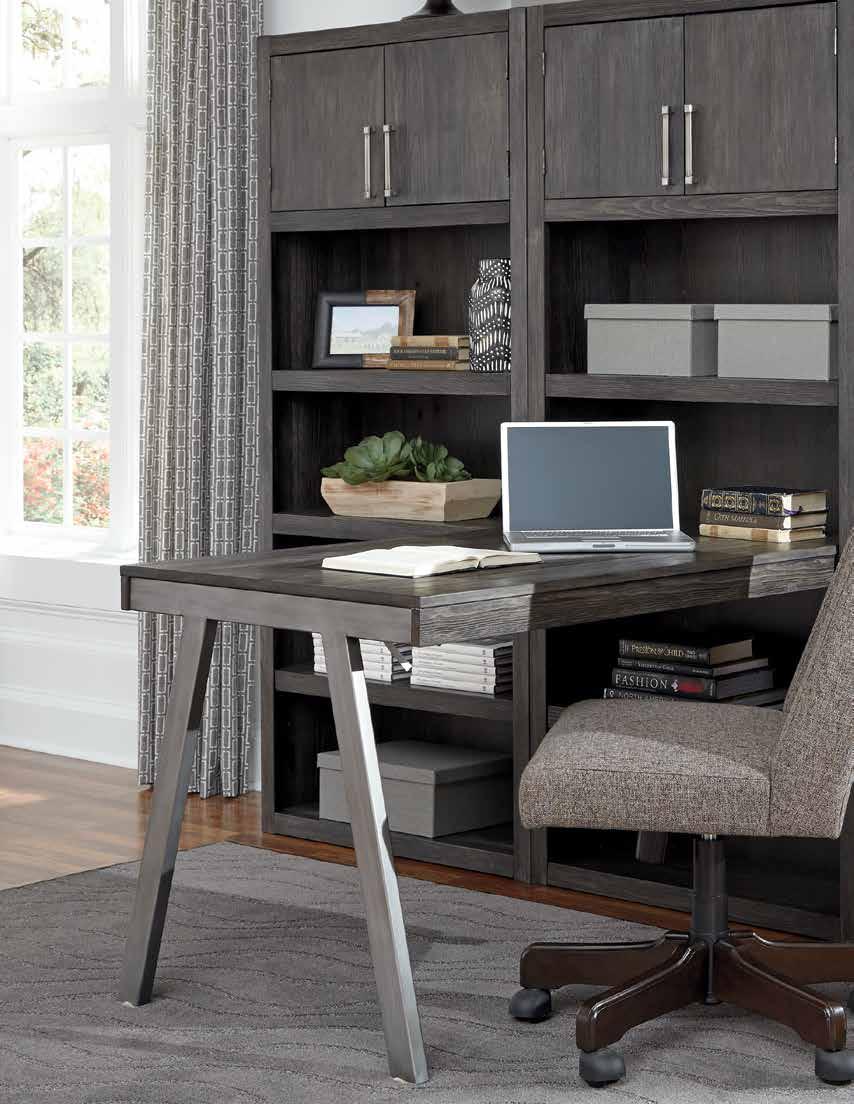 RAVENTOWN Minimizing the fuss with crisp, clean lines, the Raventown modular desk goes to town on wonderfully weathered