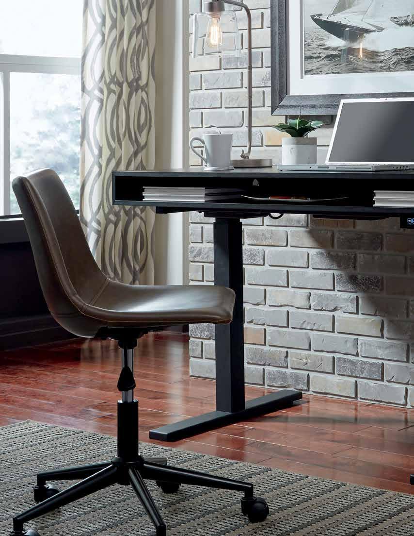 LANEY More than beauty to behold, the Laney home office desk is designed to raise your productivity level by packing more work area into less space.