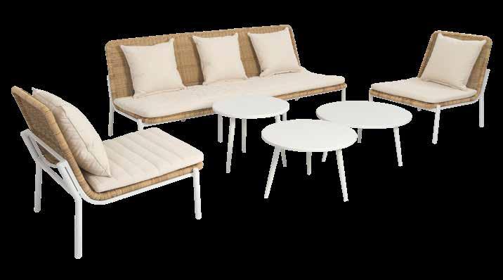 3 x Coppa lounge tables: 1 x 50 x 50 cm, 1 x 60 x 40 cm and 1 x 70 x