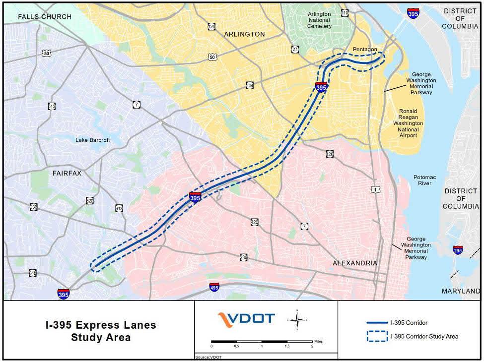 Figure 1-1: Study Area VDOT first conducted cultural resource studies for the I-395 Express Lanes Project in 2006.