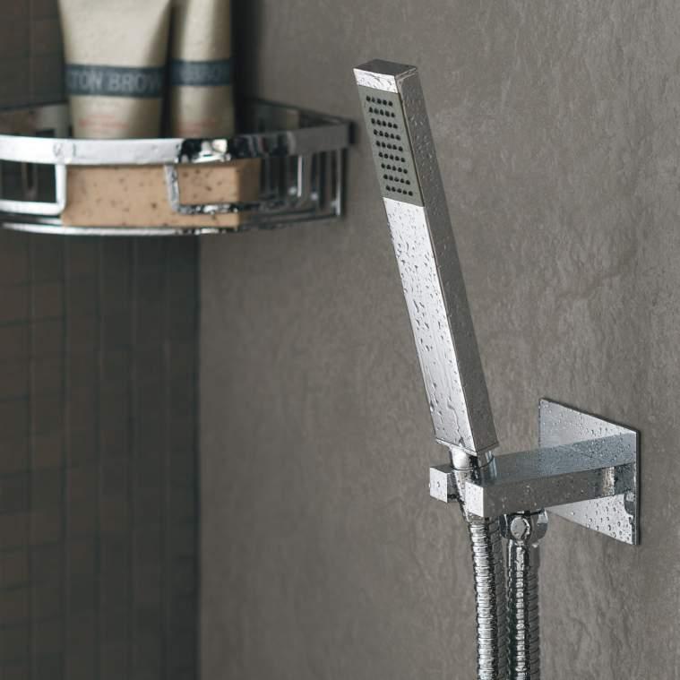 MINI SHOWER KITS A collection of single function handsets with brackets and hoses for a compact and