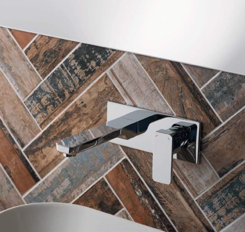 The Phase collection works particularly well with square or rectangular basins.