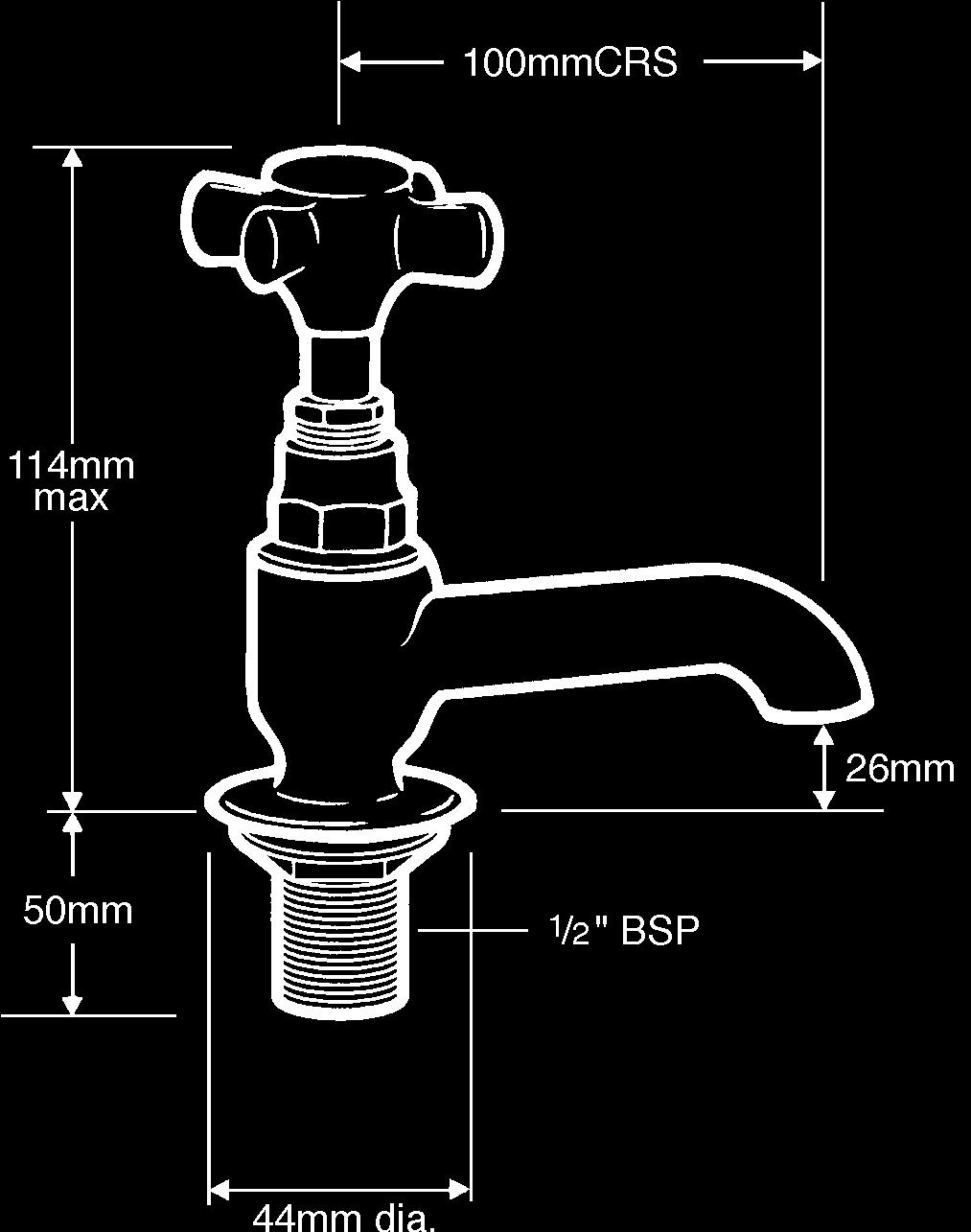 with pop-up waste basin mixer SEQUEL DIMENSIONS 70 CRS 114 max 20 50 Ø44 1/2"