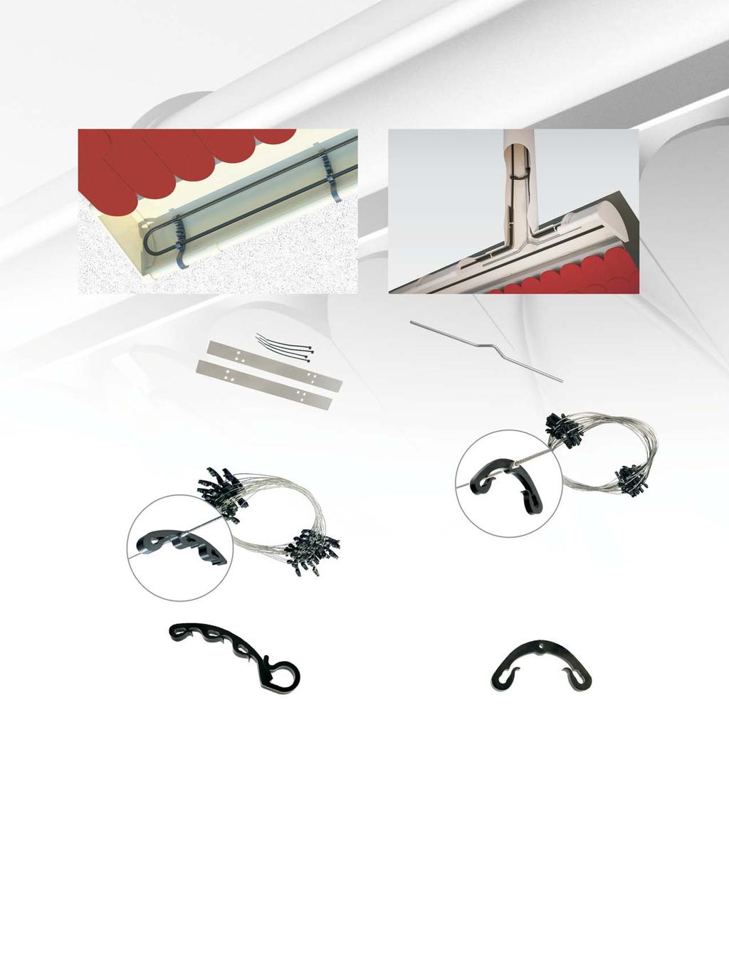 Heating cable fixing in gutters and roof troughs Gutters Heating cables can be fixed to gutters and downpipes in either of the two following ways: with holders or spacing wire with clips.