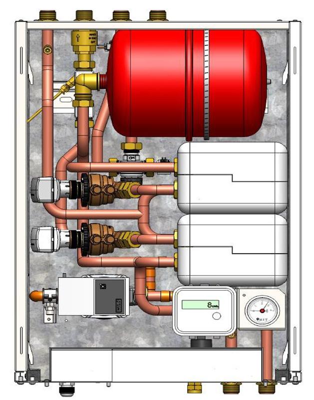Secondary Heating Flow & Return Connections at the Bottom
