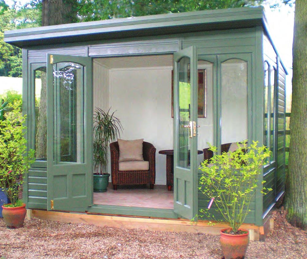the Stretton 10 x 8 Stretton with plain windows and doors Our enchanting Stretton garden room is made from Western Red Cedar which is renowned for its natural beauty and warmth.