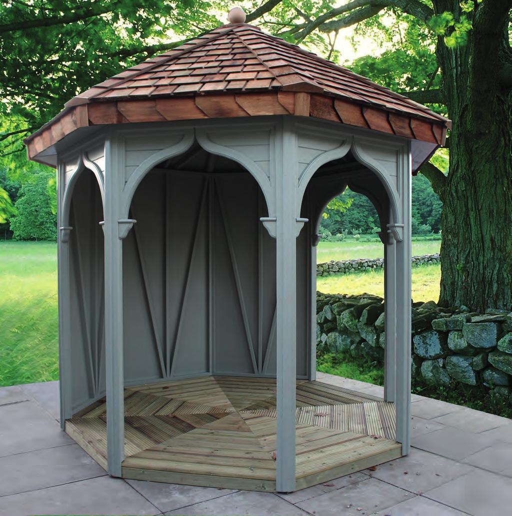 the Ribbesford 8 x 8 Ribbesford An attractive octagonal open sided summerhouse made from Western Red Cedar, which is renowned for it s natural beauty.