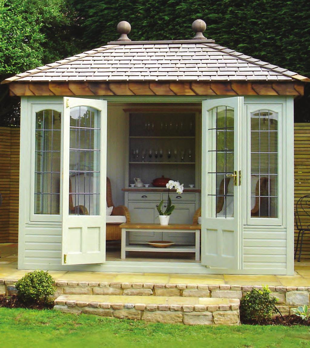 the Ashton 10 x 8 Ashton with square leaded windows and doors The Ashton is the picture of the traditionally designed timeless English summerhouse made from Western Red Cedar which is renowned for