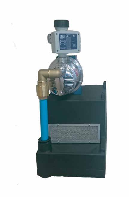 The electronic controller automatically starts and stops the pump when a drop in pressure is sensed i.e. a tap is opened and closed.