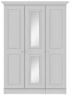 H737 x W1400 x D455mm D3082 Colour options: White NCWC Grey NCGC The Range: Painted bedroom furniture Decorative plinth for classic look Routed design across the