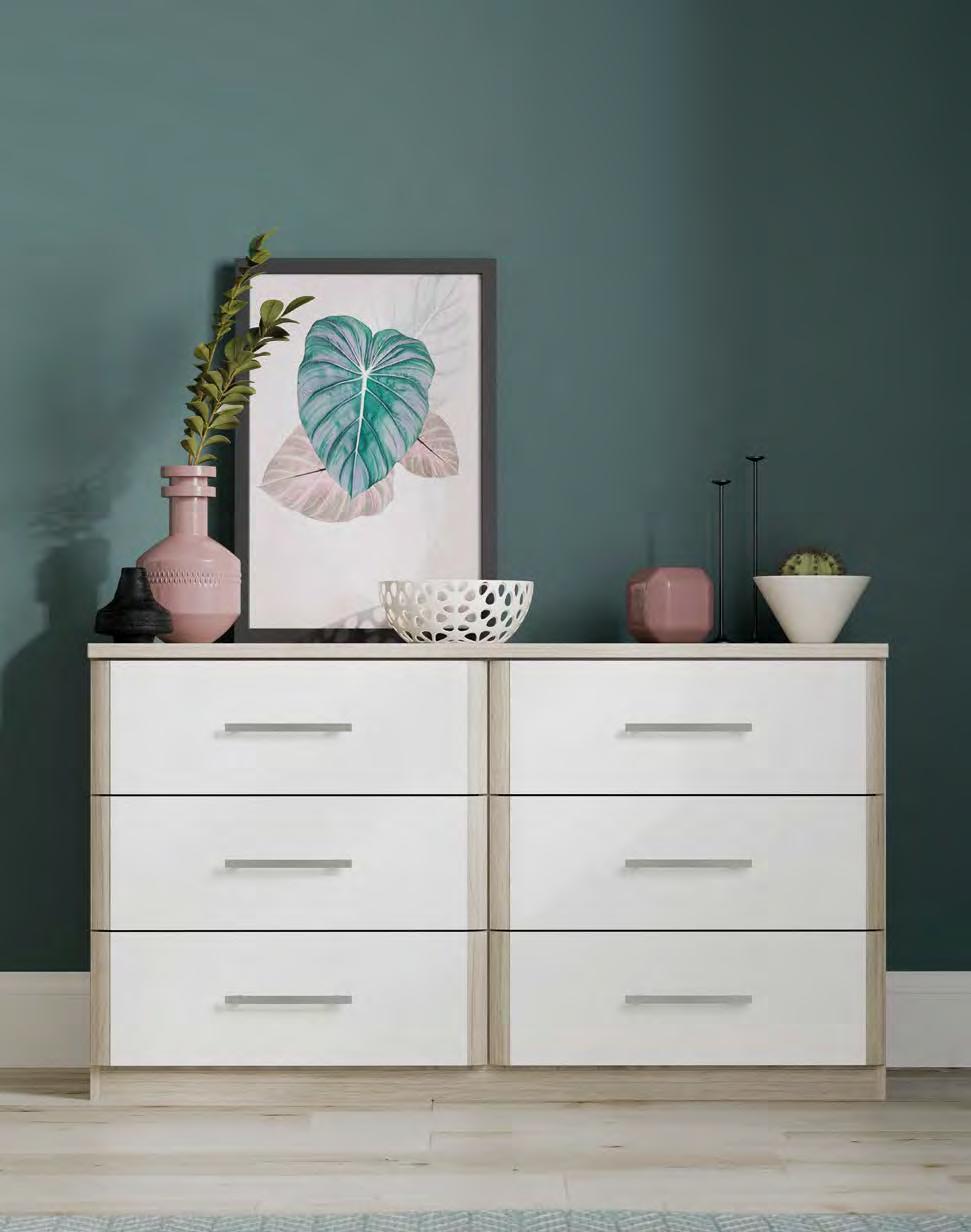 AZURE KINGSTOWN 37 AZURE A Modern White COLLECTION. A sleek and stylish modern collection. The Azure range offers a white high gloss robe and chests that suit most bedroom styles.