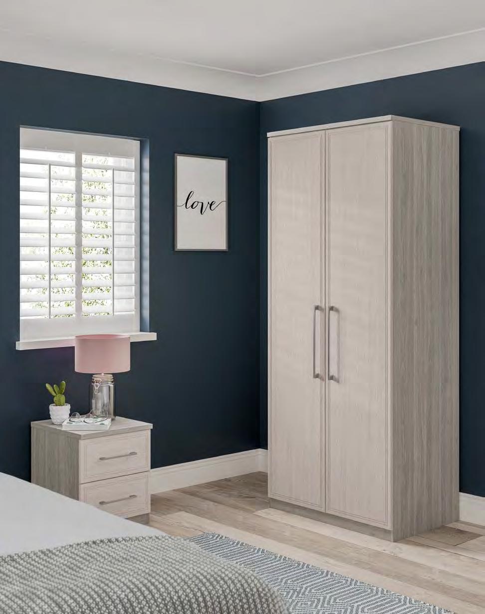 LEON KINGSTOWN 45 LEON design TIMELESS luxury WITH A feel. On trend in tones of grey. Timeless bedroom collection with a simplistic scribed route design to doors & drawers.